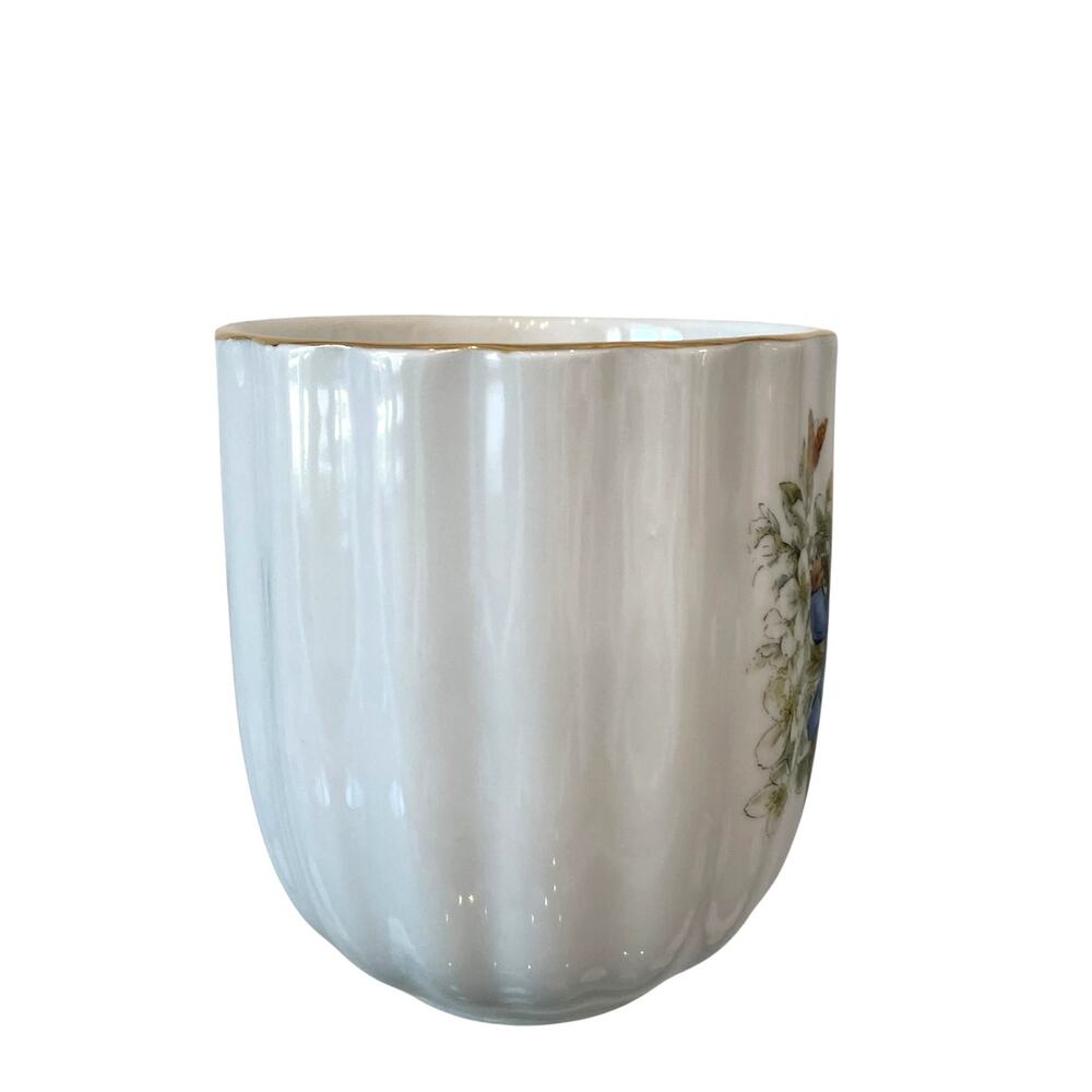2pk Beatrix Potter Peter Rabbit Spring Floral Ceramic Ribbed 14oz Coffee Mug - Picture 10 of 14